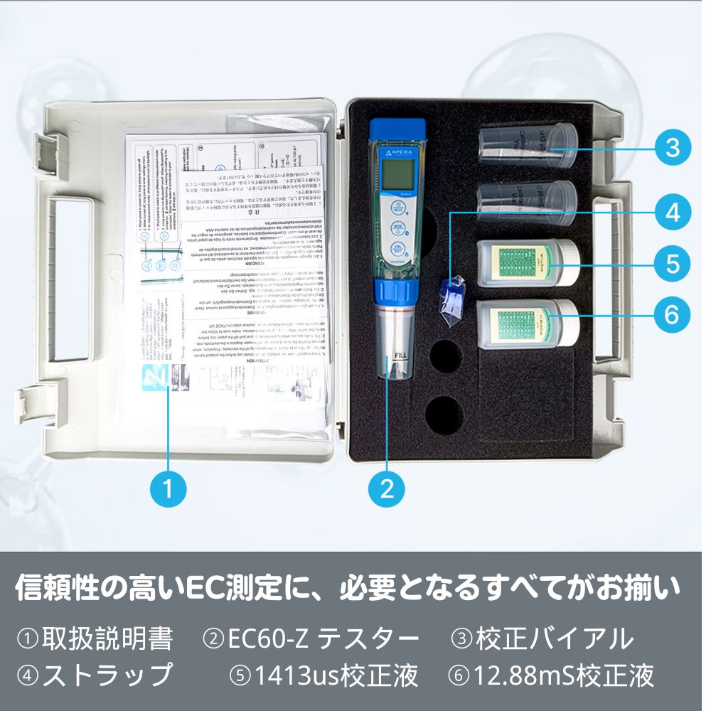 EC60-Z ZenTest®スマートECテスター 導電率/TDS/塩分測定 – Apera Instruments