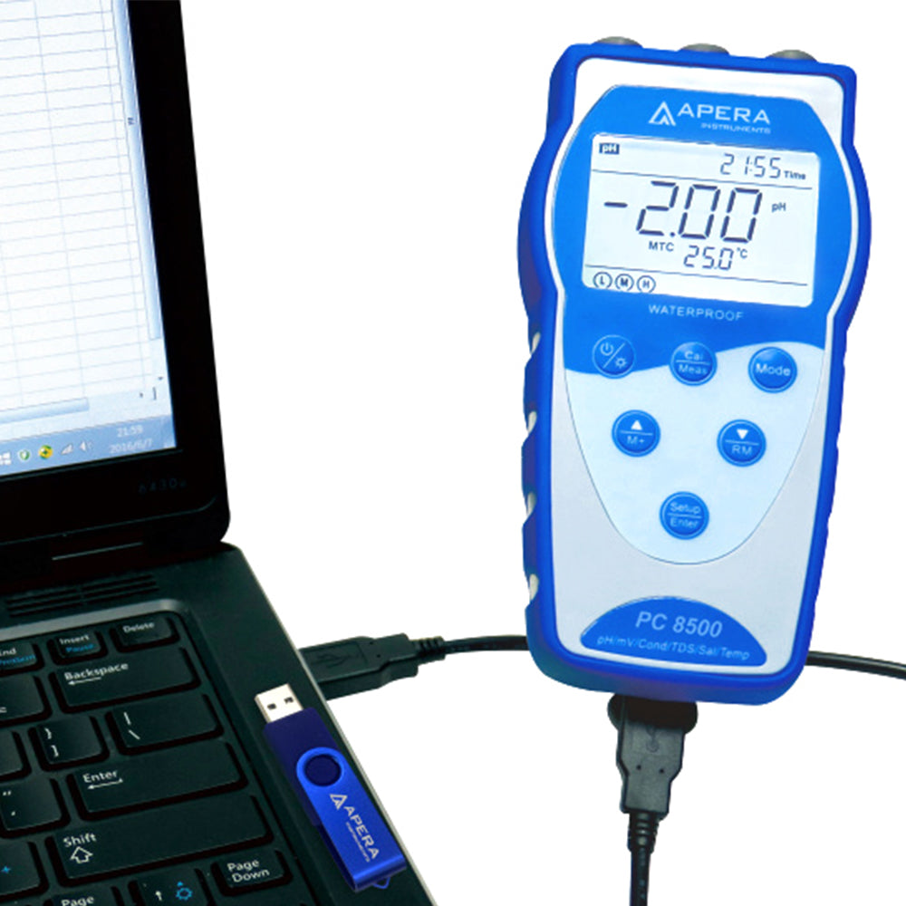 PH8500 高性能タイプ ポータブル式pH計 pH/ORP/℃ データ管理可能