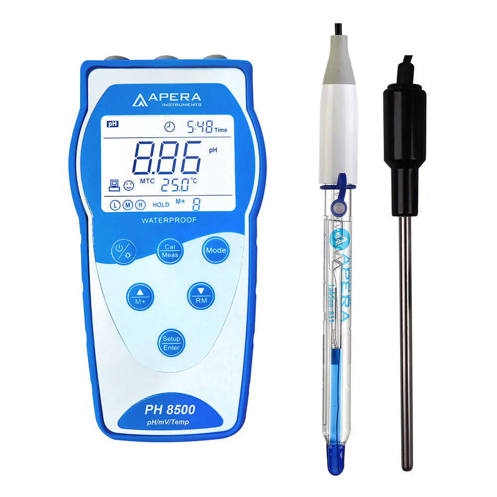 PH8500-SA 用途別高性能タイプ ポータブル式pH計 LabSen® 843標準付属 強アルカリ性・高温サンプル向け データ管理機能付き