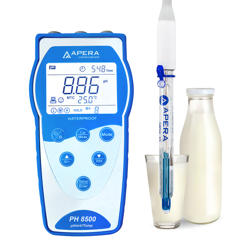 PH8500-DP 用途別高性能タイプ ポータブル式pH計 LabSen® 823 標準付属 乳製品と液体食品向け データ管理機能付き